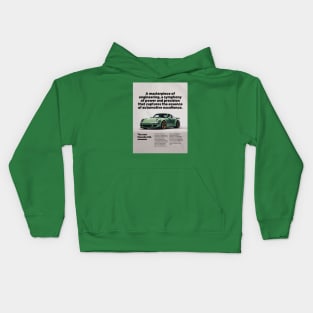 a masterpiece Porsche similar to 911 gt3 super car, green Kids Hoodie